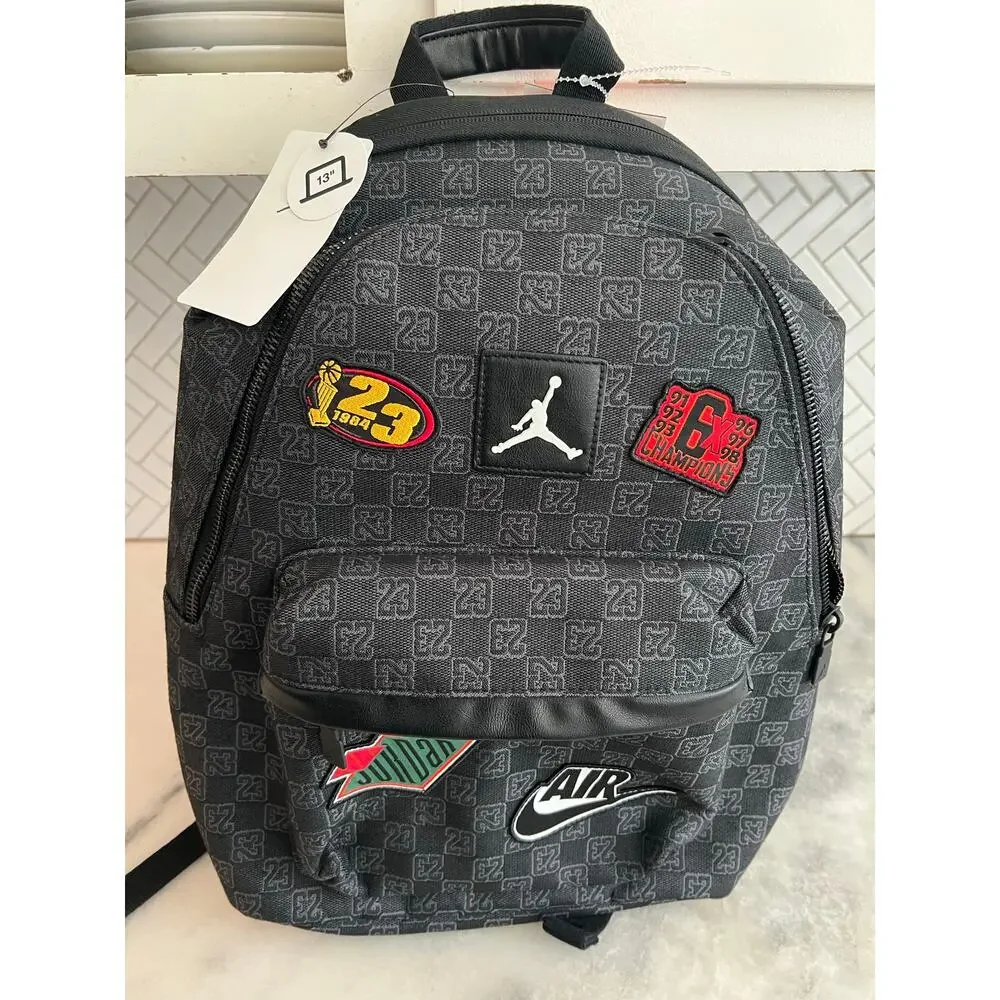 Jordan Air Monogram Backpack 20L Black Gray School Bookbag New With Tags